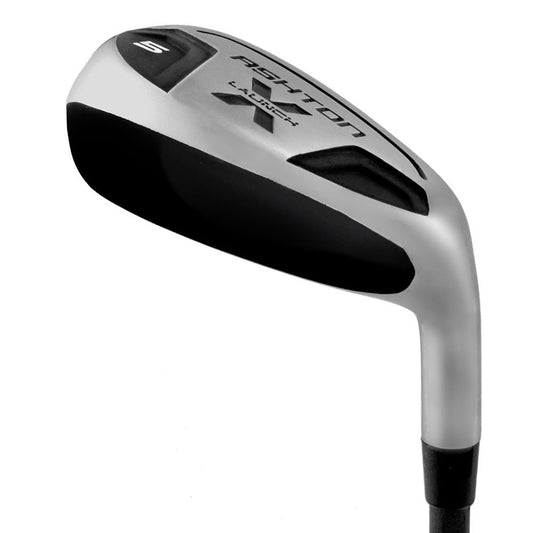 Inbjudande bild av Ashton X Launch golfjärn från Inhousegolf.se, visar klubblad och skaft i detalj.