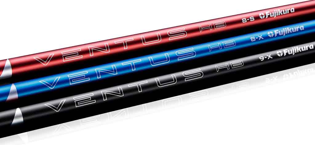 Fujikura Ventus Velocore+ golf shaft displayed with a focus on its sleek design and premium materials.