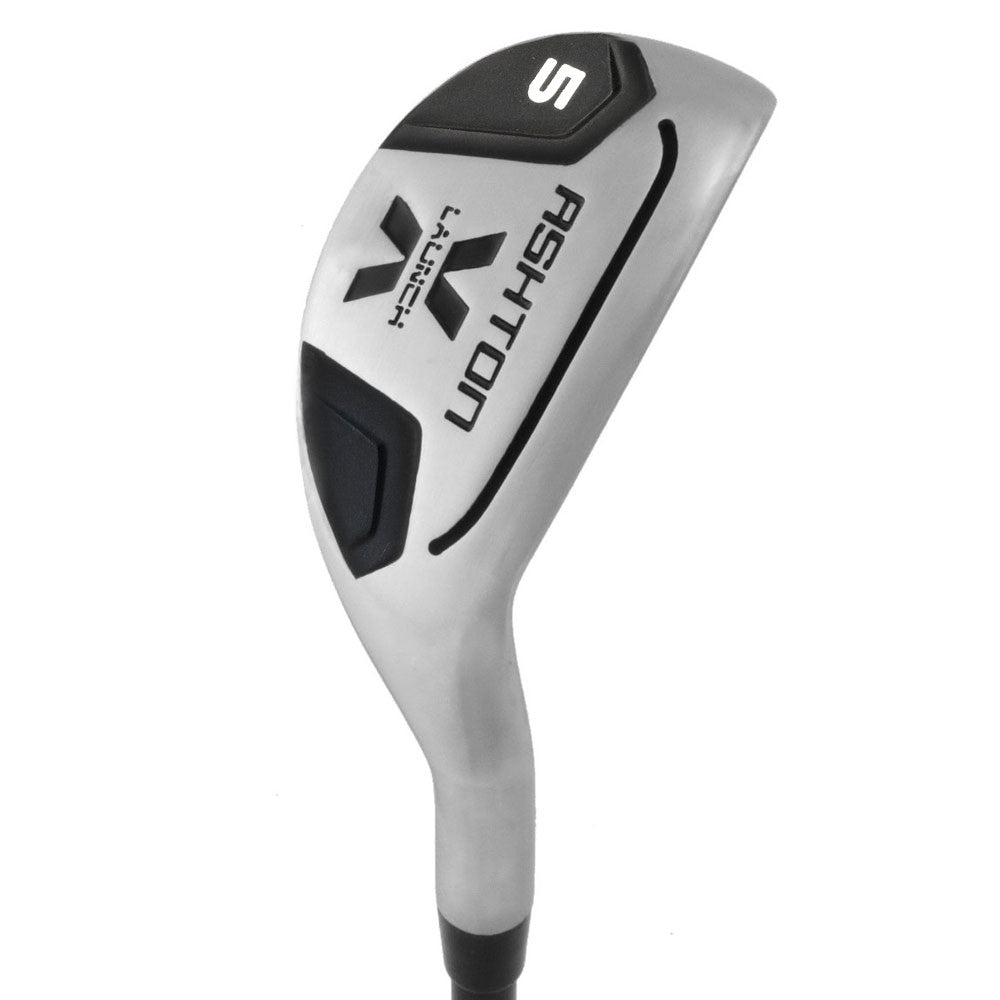 Inbjudande bild av Ashton X Launch golfjärn från Inhousegolf.se, visar klubbhuvud och skaft i nära detalj.