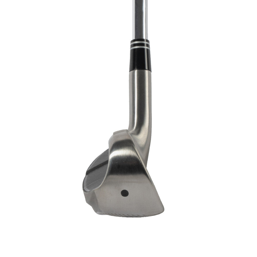 Mellanslag av Sub70 LXX Irons från Inhousegolf.se, visar klubbans tå i nära bild.
